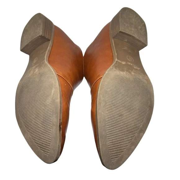 Women’s Brown Cutout Leather Ankle Flats – Size 9 - Picture 4 of 5